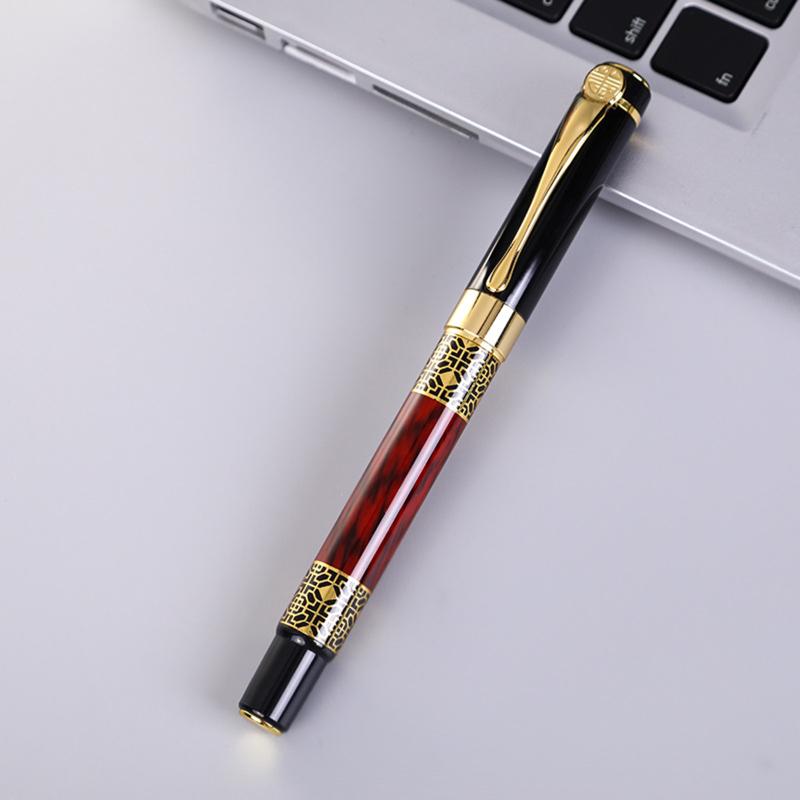 New! Classic Signature Pen Wood Grain Business Water-based Ballpoint Pen Metal Nib Writing 0.5mm Birthday