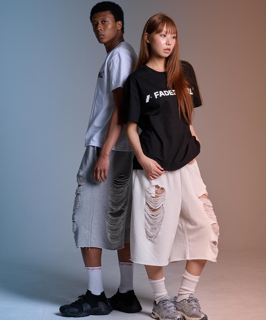 Peideomeonteu Made Scratch Damage Bermuda Pants (Gray)