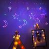 LED Sternenmond Lichterkette, romantische Atmosphäre, Feen-Vorhanglichter, geeignet für Schlafzimmer Wanddekoration, Zimmerfenster, Party- und Feiertagsdekoration