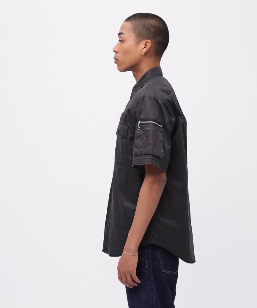 AVIREX 50th Anniversary PIGMENT FATIGUE SHIRT Men's M 010 Black 783-5123009
