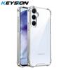 KEYSION Vier-Ecken Stoßfeste Transparente Hülle für Samsung A55 5G A35 Weiches TPU+PC Klare Handy-Rückseite für Galaxy A15 4G 5G