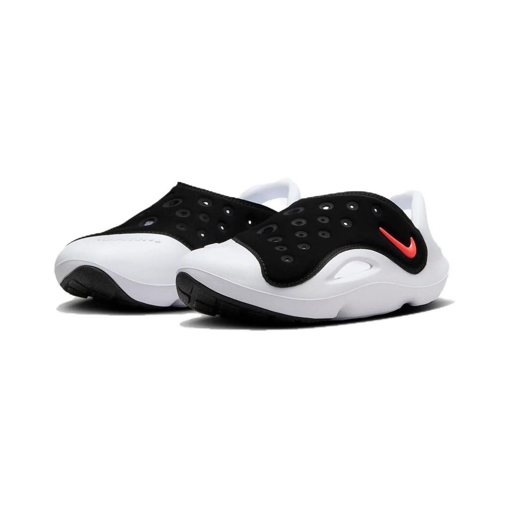 Nike Sandale Aqua Swoosh PS Noir Hyper Orange Chaussures pour Enfants Vert-Strike Blanc FN0876-001
