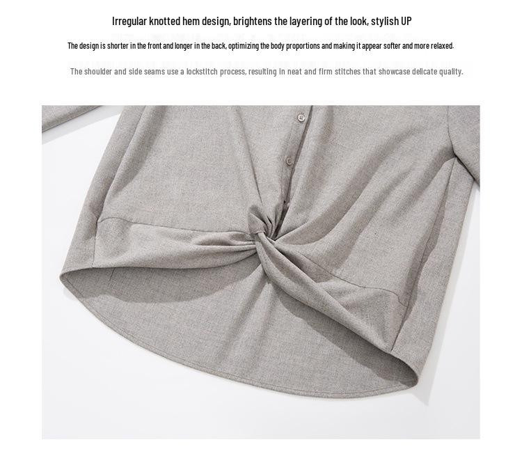 2026 Frühling Bequemes Hautfreundliches Spitzen-Patchwork Unregelmäßiger Twist Lockeres Hemd
