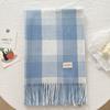 Popular couple black and white plaid scarf women's winter versatile imitation cashmere plaid scarf thickened to keep warm, windproof and cold