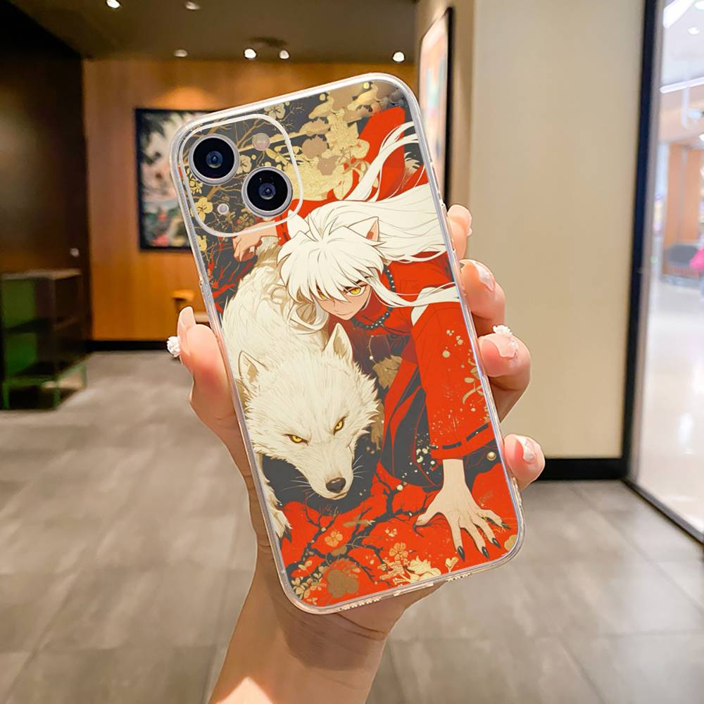 L-L-Inuyasha Telefoonhoesje Voor iPhone17,16,15,14,13,12,11 ,Pro Max, Plus Zachte Siliconen Transparante Cover