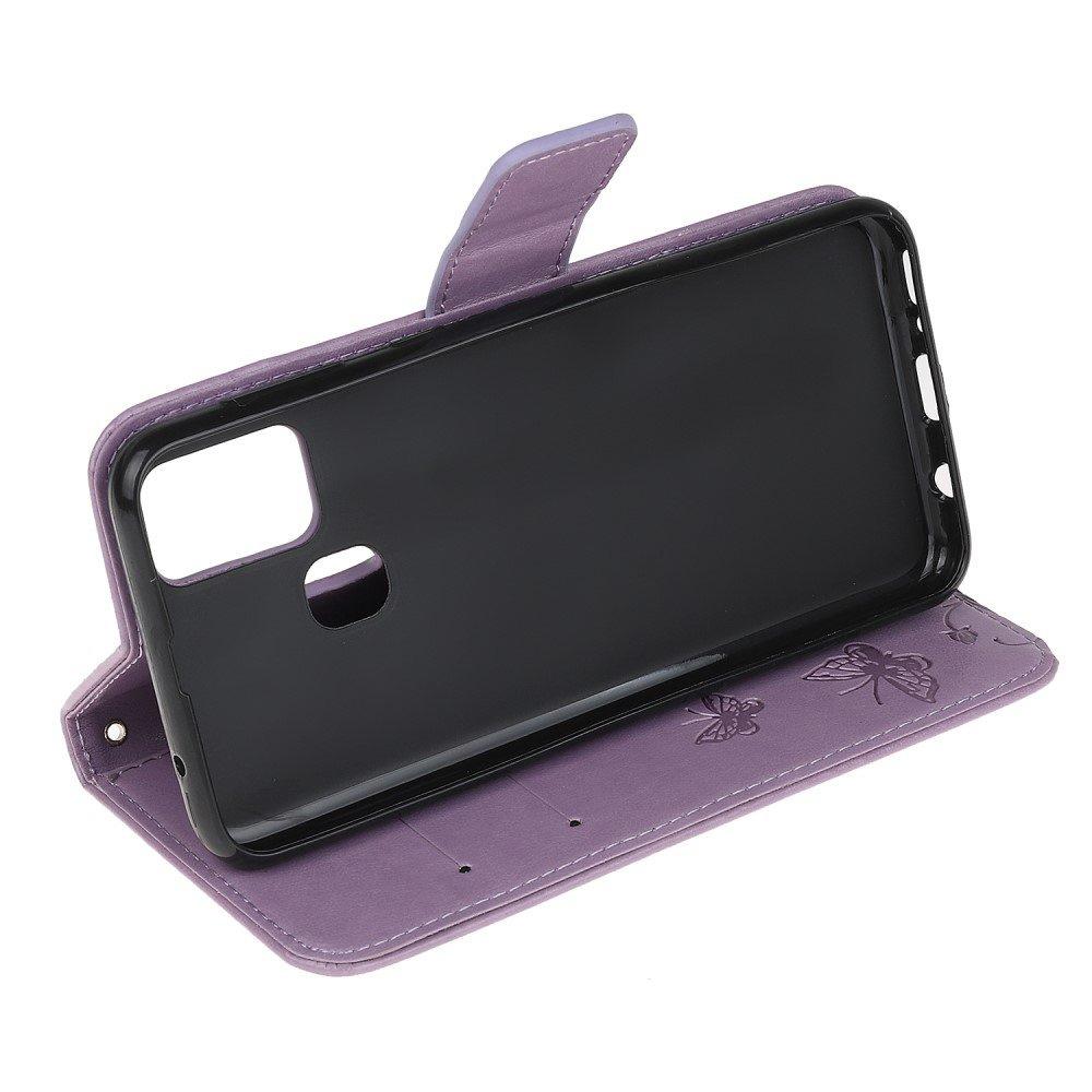 Flip Case for Samsung Galaxy M21, Butterfly, Purple