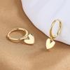 Boucles d'oreilles créoles tendance en argent 925 Cœur Pêche - Simples, Fraîches et Élégantes