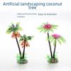 Conjunto de decoração para aquário: Ornamentos de coqueiro e grama aquática artificial para paisagismo de aquário
