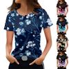Women's Fashionable Casual Prints Short Sleeved Round Neck T-shirt Top