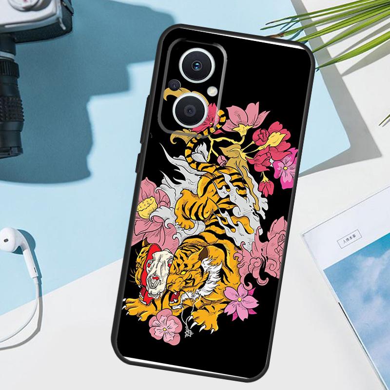 Housse Artistique Animal Tigre Mode Pour OPPO Reno 14 Pro 10 11 12 13 14F 13F 12F 11F 7 8 Lite OPPO Find X9 X6 X5 X8 Pro Coque