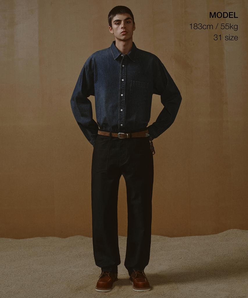 Musinsa Standard Back Satin Baker Pants [Black]