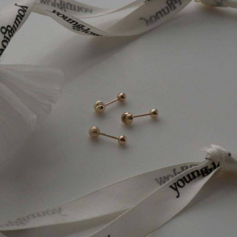Youngglow 14k Texture Ball Piercing (2type)