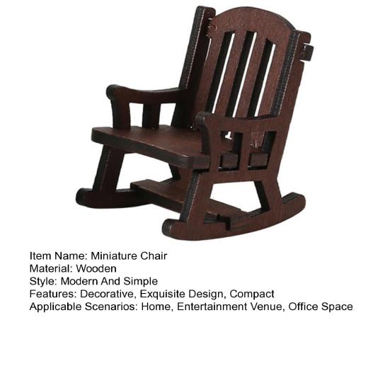 Miniatuur Schommelstoel 1:12/1:16 Schaal Decoratieve Modellen Hout Mini Formaat Stoel Figuur Poppenhuis Interieur Design Accessoires