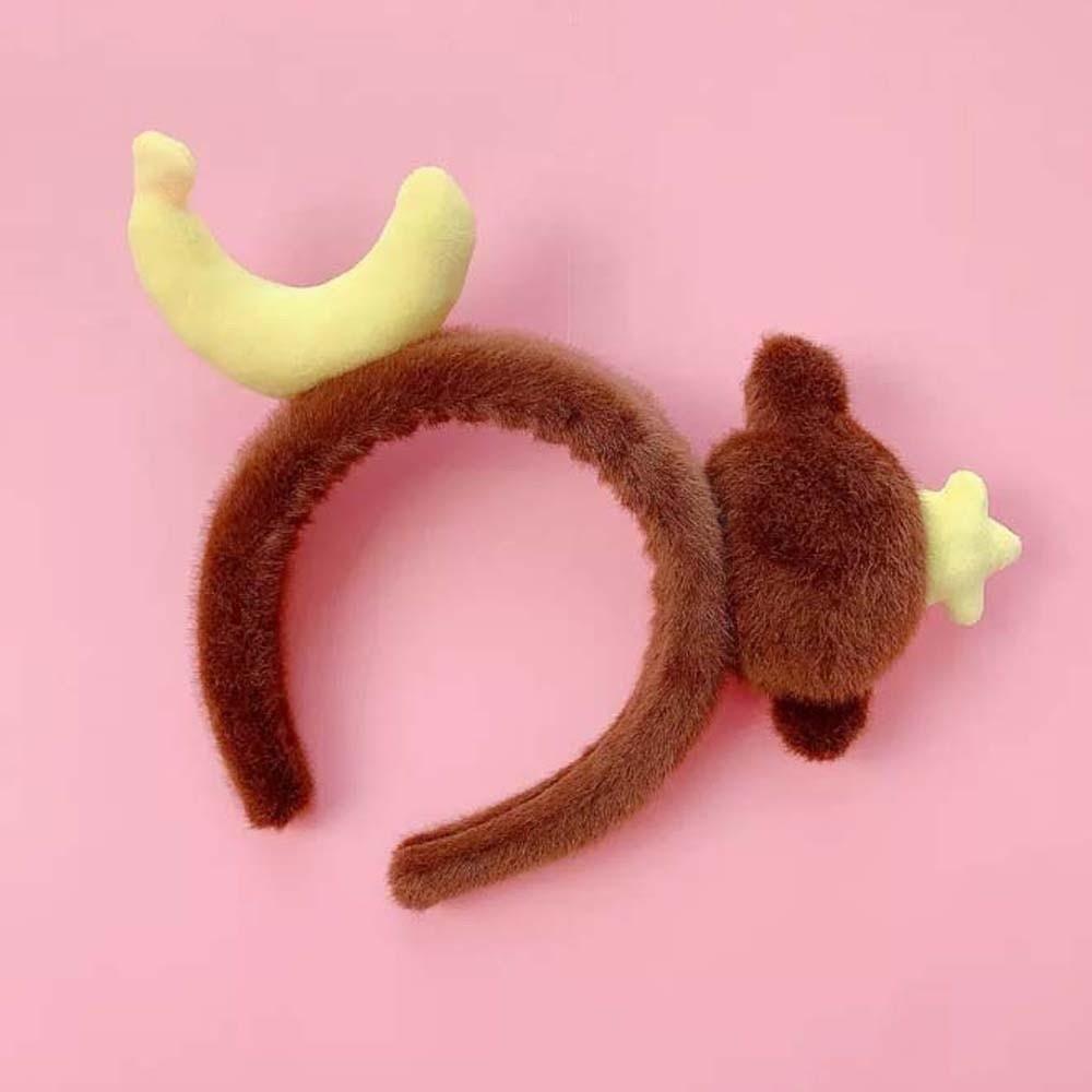 Hair Accessories Dachshund Hair Hoop Plaid Bow Moon Red Headband Creative New Year Headwear Cartoon Monkey Hairband Wash Face