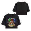 Summer Fashion Women's Sexy Burgerpommes ICrimax Print Short Sleeve Crop Top Funny Tee Shirts Hipster O-neck Cool Tops