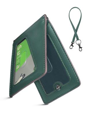 Suport Carduri 5 Piele Naturală Subțire Poate Susține 2 Carduri IC Vine cu Pentru Naveta la Muncă sau Școală [LuoLuo] Portcard Bărbați, Carduri, Inel D, Fluture, Carduri,