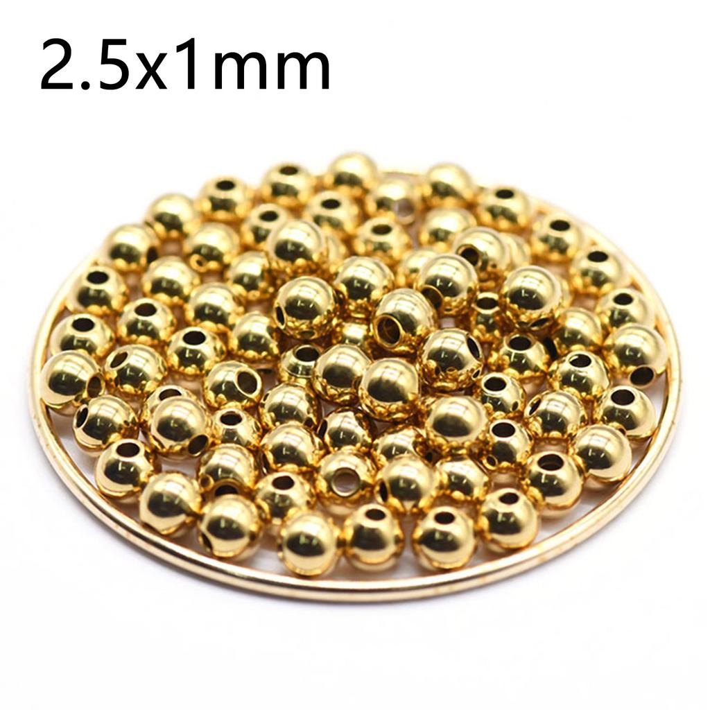 20pcs Gold Color 304 Stainless Steel Round Ball Beads Charm Loose Bead Diy Bracelet Necklace Bead For Jewelry Making Accessories