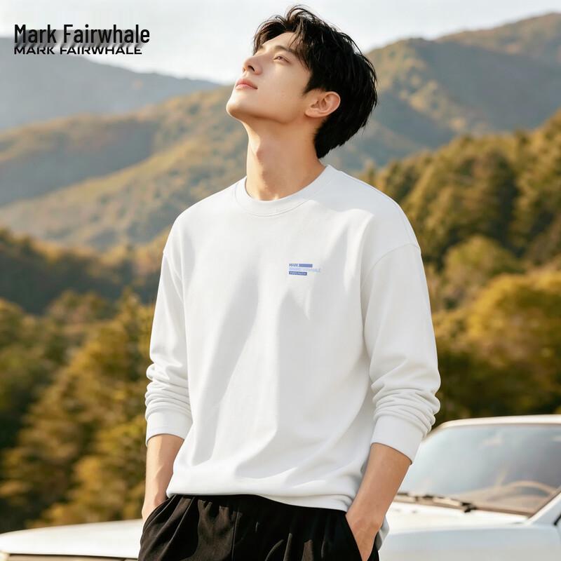 Mark Fairwhale Men's Cotton Long-Sleeve Casual Loose T-Shirt