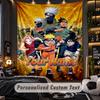 Arazzo da Parete Personalizzato, Nome Stampato Personalizzato Naruto, Arte da Parete in Tessuto per Sfondo Stanza Interna