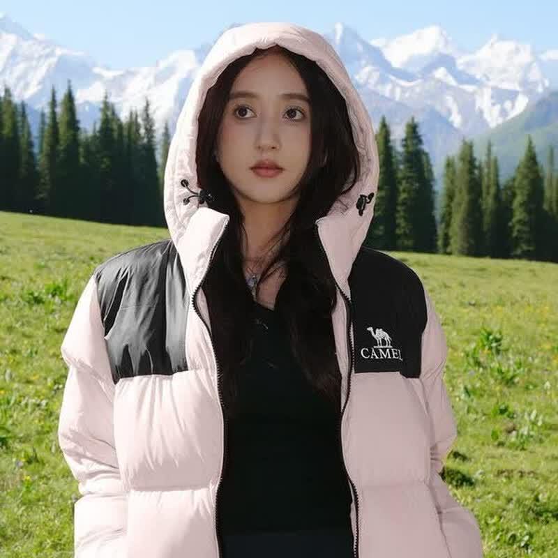 Camel Unisex Thickened Outdoor Duck Down Jacket