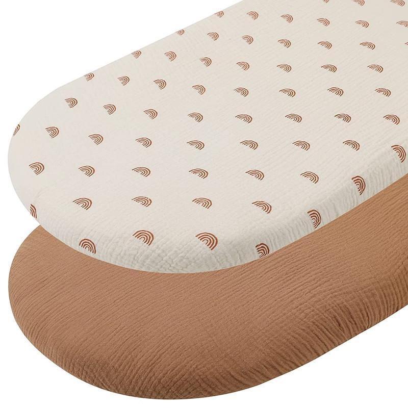 Unisex Baby Muslin Crib Sheets Fitted Crib Sheet for Crib Mattress 32.3x16.9x3.9inch Neutral Muslin Gauze Crib Mattress Sheet
