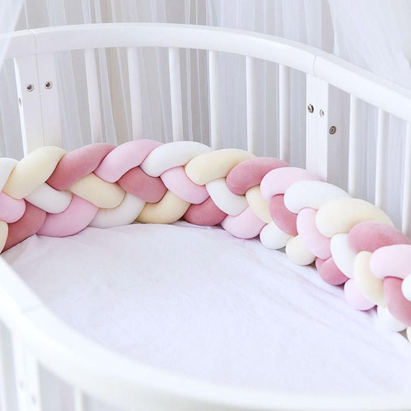 4 Strands Soft Knot Pillow Decorative Baby Bedding Braided Crib Safety Anti-collision Bumper Cushion
