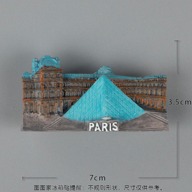 The Louvre In France Prous Resin 3D Fridge Magnets Refrigerator with Magnetic Stickers As a Souvenir for the Eiffel Tower In Pa