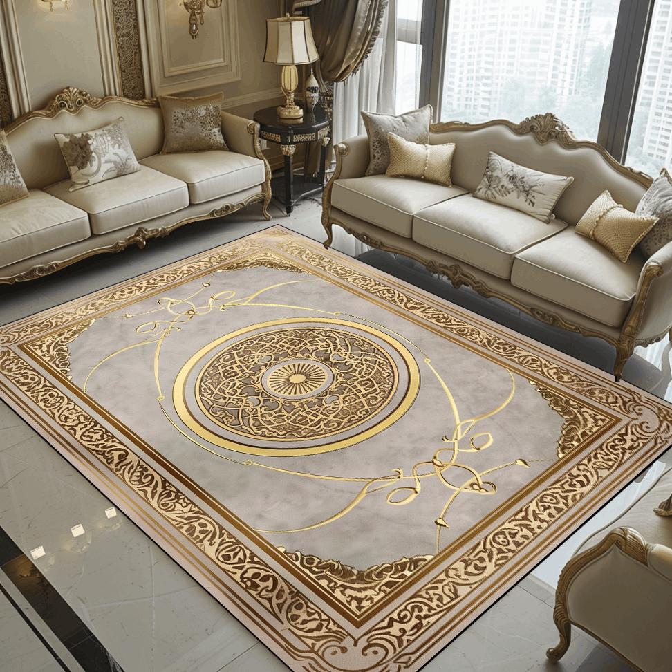 Teppich im europäischen Stil für große Flächen für Wohnzimmer Luxusdekoration Zuhause Sofa Bereich Teppich 200x400 cm Schlafzimmer Weiche Bodenmatte Rutschfest