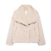 Dame Faux Fur Fuzzy Frakke Afslappet Fluffy Langærmet Revers Shaggy Jakke Vinter Pelsagtig Åben Front Kort Frakke