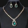 Dernier Design Élégant Ensemble de Bijoux Collier en Cristal Fantaisie pour Femmes (15221s) (vert)