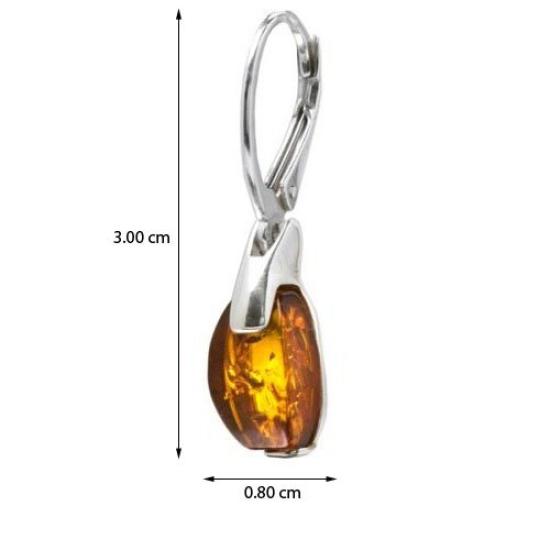 Baltische honing amber en sterling zilver moderne plumeria oorbellen