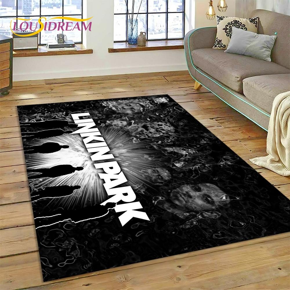 3D Retro Rock Band 3D L-Linkin-Park Rug Carpet for Living Room Bedroom Home Decor,Floor Mat Non-slip Decoration for Sofa Doormat
