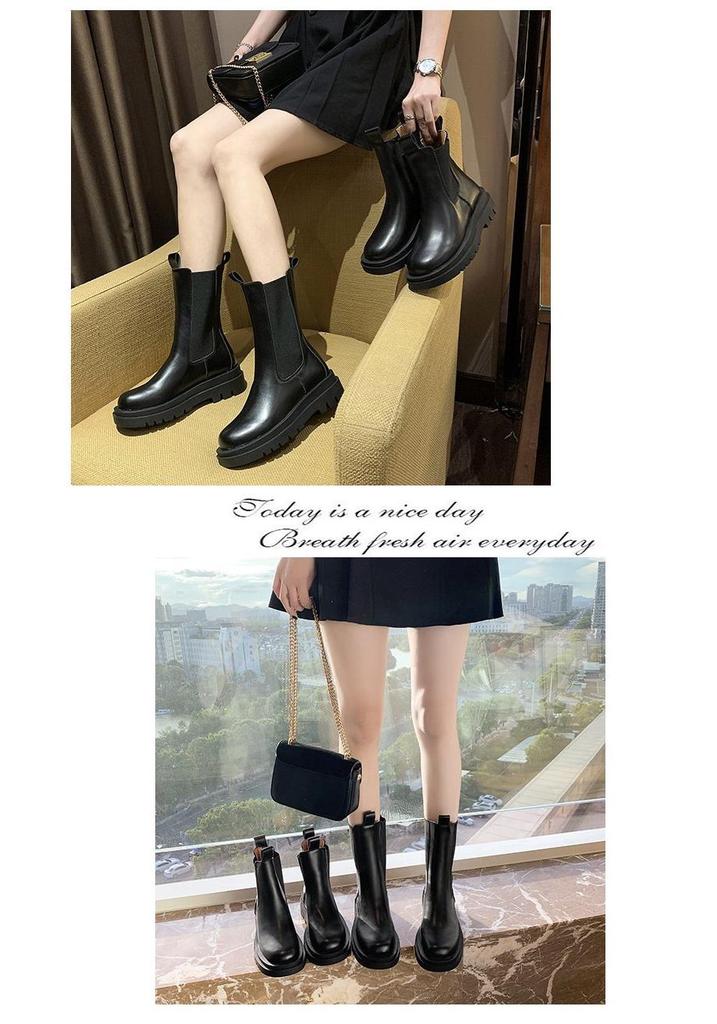 2025 Women's Thick-Soled Long Chelsea Boots - Autumn/Winter