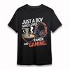 Męski Modny Oversize T-shirt Ramen Gaming Graficzny T-shirt Czarny Bawełniany Krótki T-shirt