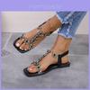 2024 New European And American Style Butterfly Sandals For Women Plus Size Comfortable Flat Bottom Slip-on Sandals