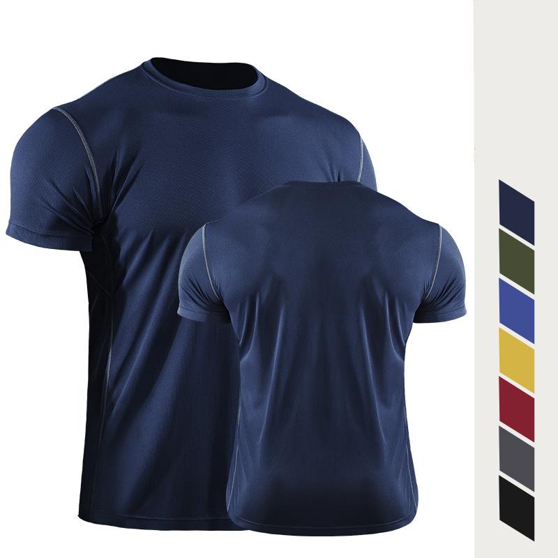 T-shirt da uomo, abbigliamento da palestra, compressione, fitness, bodybuilding, abbigliamento sportivo