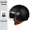 Leather Open Face Motorcycle Helmets Daul Lens DOT Retro Vintage Jet TT&CO Motorbike Riding 3/4 Half Helmet Scooter Capacete