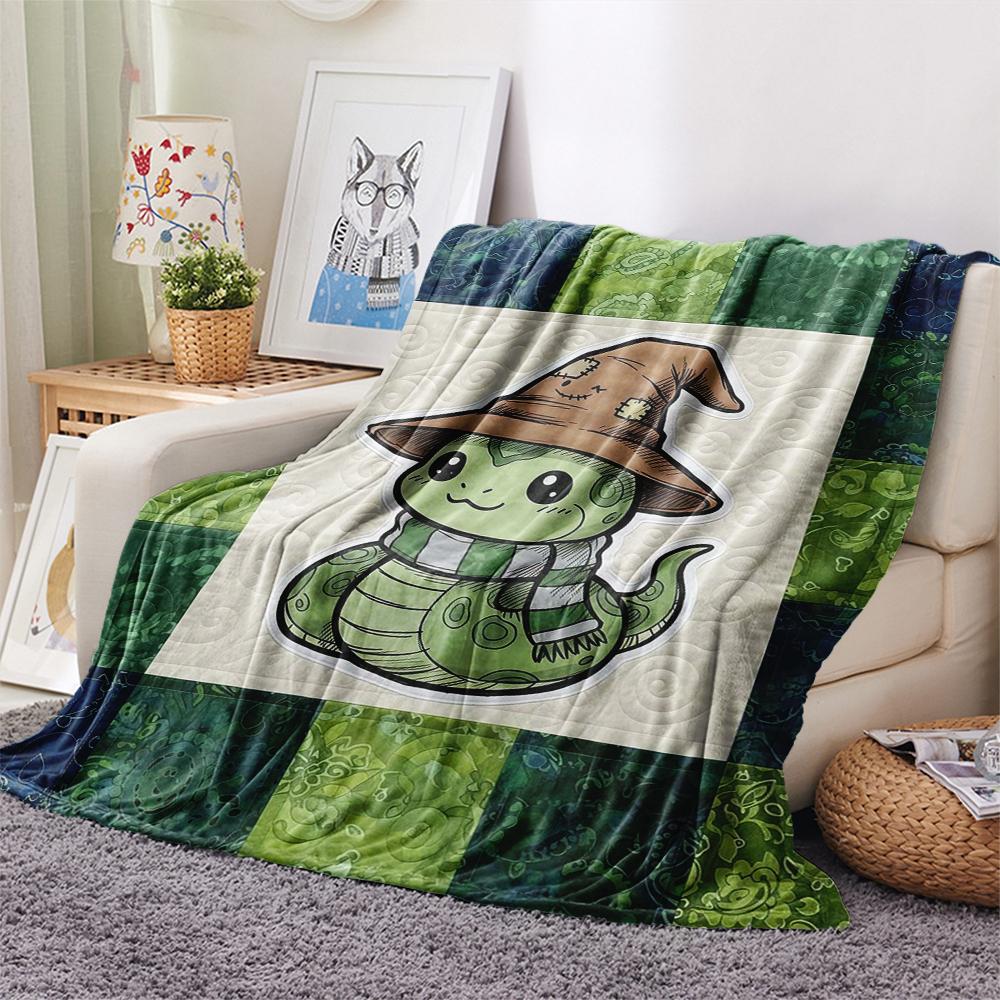 1 pièce Couverture en Flanelle Imprimée Dessin Animé, Haute Qualité Confortable pour Toutes les Saisons, Décoration de Maison, Chaleur et Confort, Parfait pour un Cadeau de Noël ou d'Anniversaire