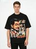 2026 Frühling/Sommer Mr Bean Der Komiker Aufdruck Kurzarm Gebleichtes Reines Baumwolle V-Ausschnitt T-Shirt - Herren Sommer Baumwolle Gra...
