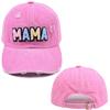 Bunte Mama-Aufnäher-Stickerei Baseballkappen für Damen Baumwolle Gewaschen Weich Verstellbar Sportkappen Muttertags Snapback-Kappe Geschenke