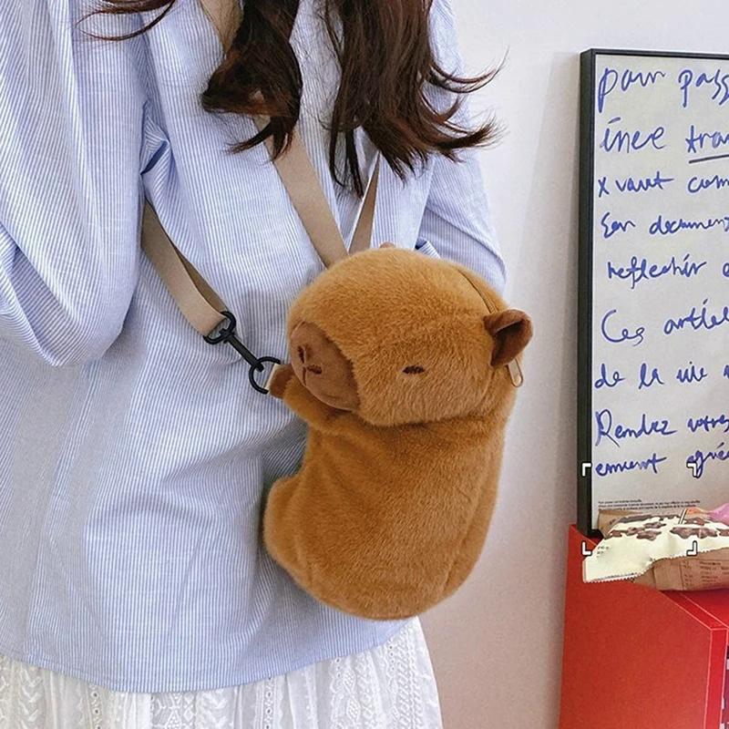 New Cute Plush Backpack Capybara Crossbody Bag Handbag Soft Capybara School Bag For Kids Birthday Christmas Festival Gifts