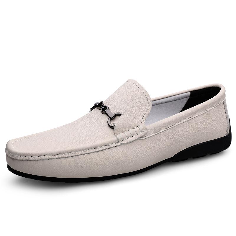 New Arrival Mens Leather Loafers Non Slip Walking Flats Breathable Outdoor Slip on Casual Shoes Male Work Office Driving Shoes
