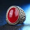 Vintage Relief Lines Flower Ring for Men Jewelry Popular Large Egg-shaped Jade Ring Women Jewelry Many Sizes