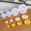 4 szt. Wyciskane foremki do ciastek, foremki sprężynowe do ciastek, foremki do ciastek w kształcie kwiatu stokrotki, foremki DIY do ciasta, stempelki do fondantu, narzędzia do ciasta