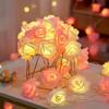 Rose-shaped LED Light Wreaths, Wedding and Birthday Decorations, Home and Outdoor Christmas Tree Decorations, Light Strings
