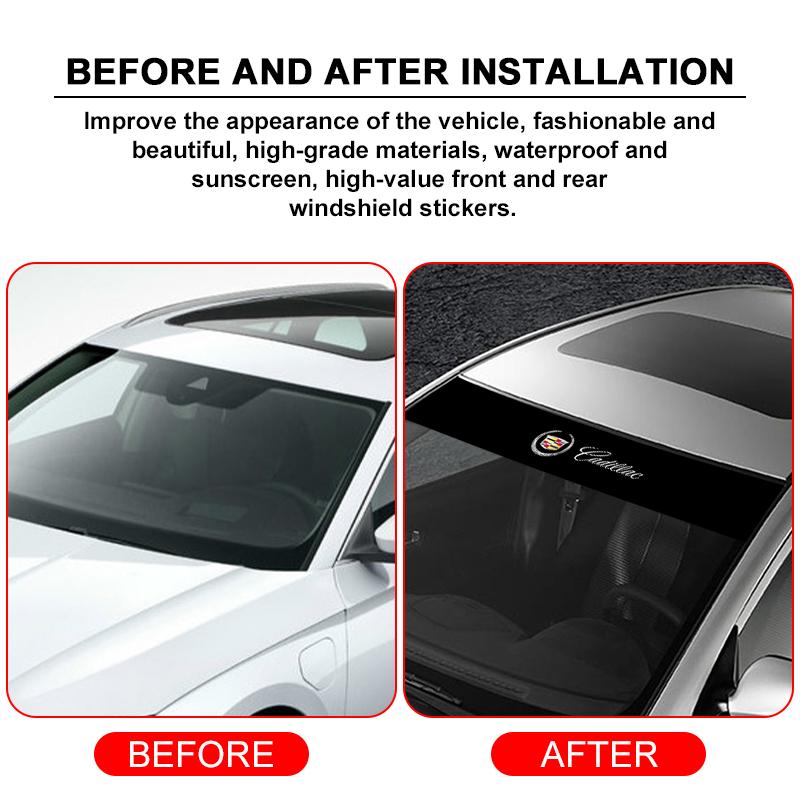Car Front and Rear Windshield Reflective Stickers For Cadillac CT5 CT6 CTS Seville ATS CT4 XTS Celestiq Ciel Escala SRX XT4 XT5 XT6 EV XLR Elmiraj EXT