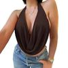 European & American Women's Solid Color Halter Deep V Backless Sexy Top, 2025 Edition