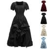 Dress For Women Stage Costume Halloween COS Retro Solid Color Waistband Dress Party Evening Night Long Dress