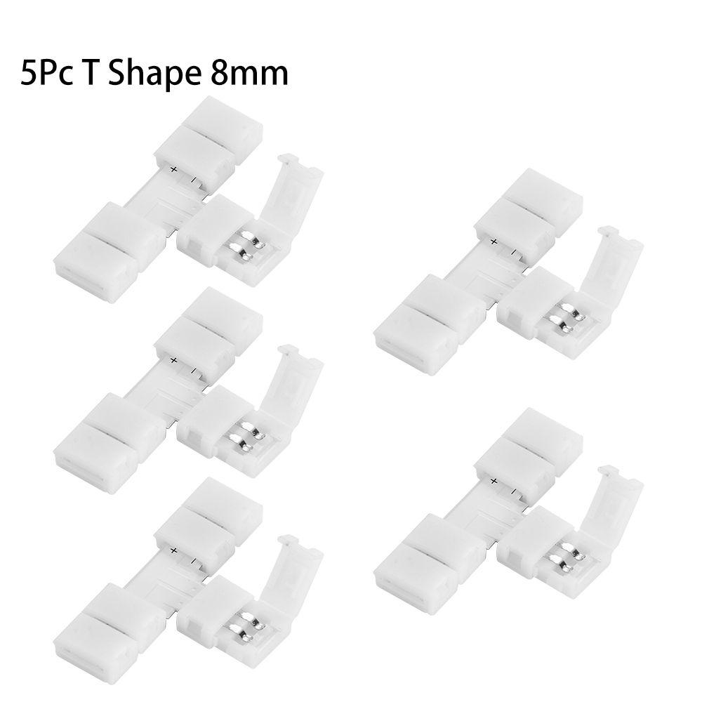 1/5/10Pcs New Clip-on Coupler Corner  2Pin 8mm 10mm PCB LED Strip Connector