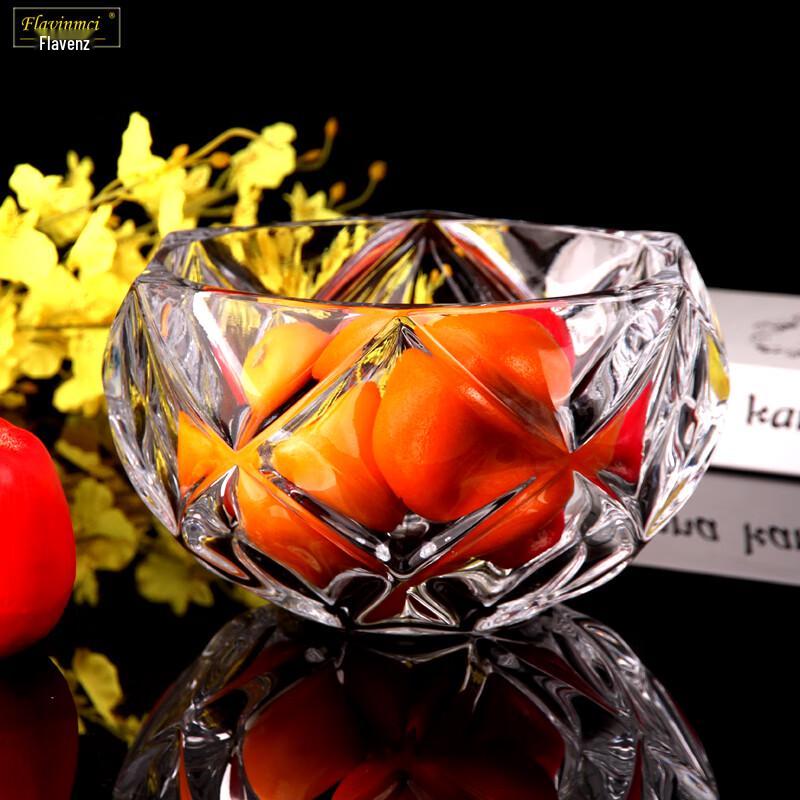 Flavinmci Modern European Crystal Glass Fruit Bowl